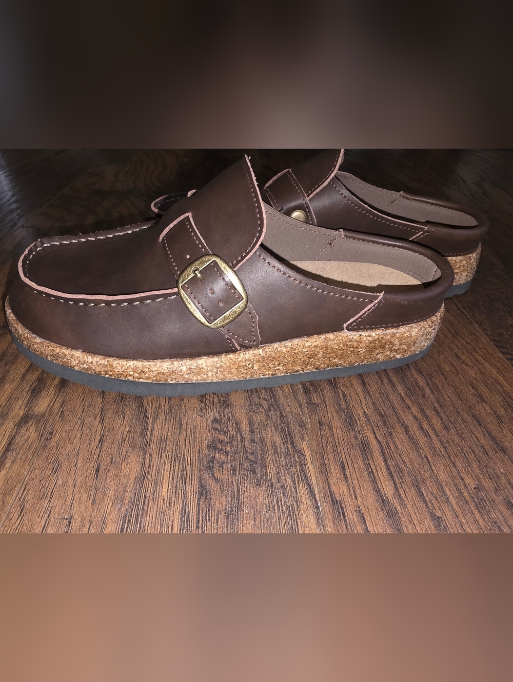 Project Cloud Memory Foam-women's Brown Buckle Slip-On Clog